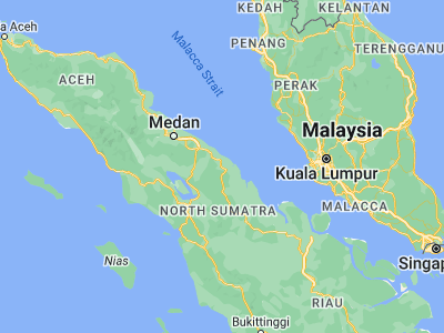 Map showing location of Kisaran (2.9845, 99.6158)