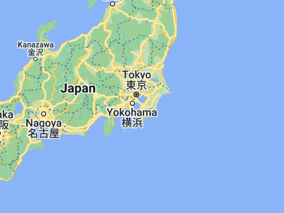 Map showing location of Kisarazu (35.37472, 139.9225)