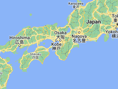 Map showing location of Kishiwada (34.46667, 135.36667)