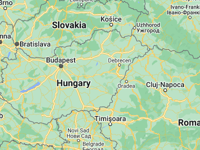 Map showing location of Kisújszállás (47.21667, 20.76667)
