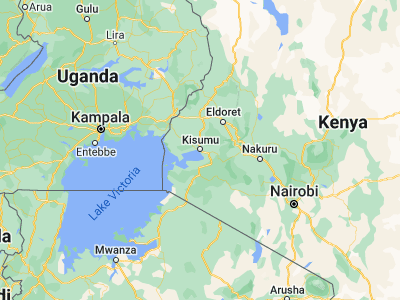 Map showing location of Kisumu (-0.10221, 34.76171)