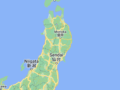 Map showing location of Kitakami (39.28333, 141.11667)