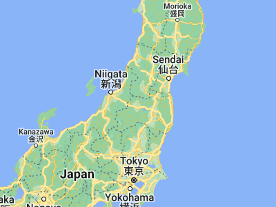 Map showing location of Kitakata (37.65, 139.86667)