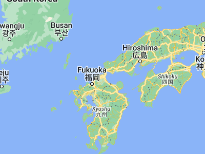 Map showing location of Kitakyūshū (33.83333, 130.83333)