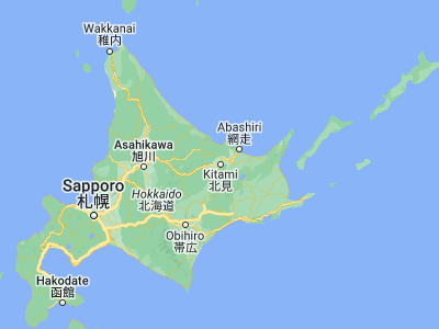 Map showing location of Kitami (43.80306, 143.89083)