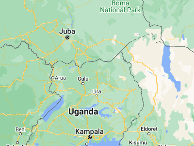Map showing location of Kitgum (3.27833, 32.88667)