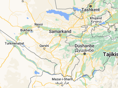 Map showing location of Kitob Shahri (39.12251, 66.8757)