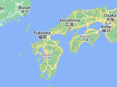 Map showing location of Kitsuki (33.41667, 131.61667)