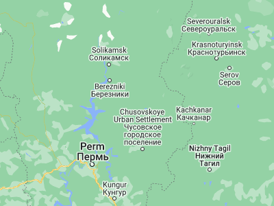 Map showing location of Kizel (59.04709, 57.64767)