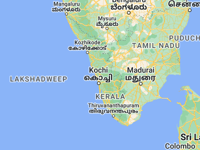 Map showing location of Kizhake Chālakudi (10.3, 76.35)