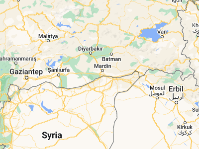 Map showing location of Kızıltepe (37.19319, 40.58799)