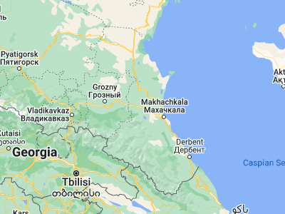 Map showing location of Kizilyurt (43.20697, 46.8679)