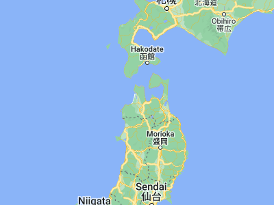 Map showing location of Kizukuri (40.80611, 140.38611)
