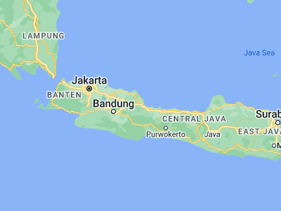 Map showing location of Klangenan (-6.70944, 108.44)