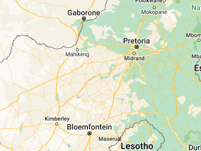 Map showing location of Klerksdorp (-26.85213, 26.66672)