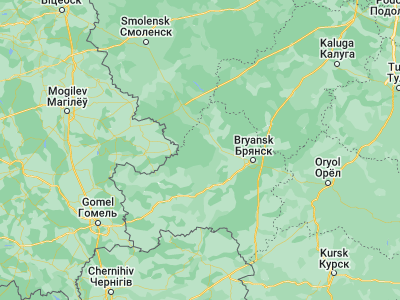 Map showing location of Kletnya (53.38967, 33.21714)