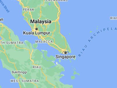 Map showing location of Kluang (2.0251, 103.3328)