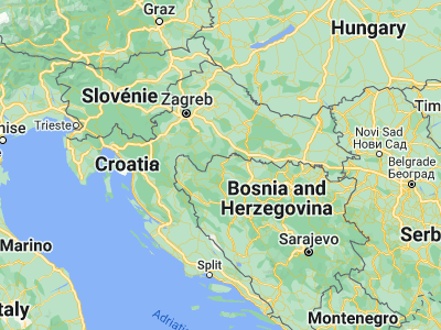 Map showing location of Knežica (45.10548, 16.67668)