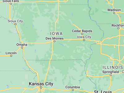 Map showing location of Knoxville (41.32083, -93.10937)