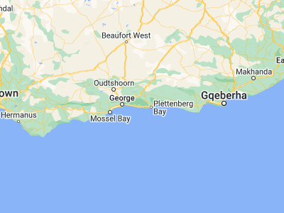 Map showing location of Knysna (-34.03627, 23.04713)