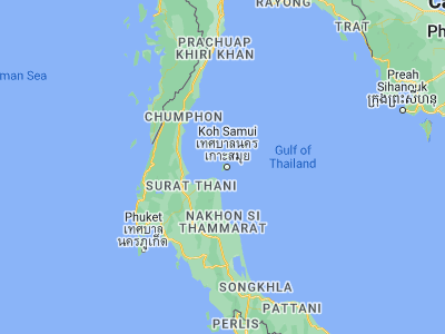 Map showing location of Ko Samui (9.53567, 99.93567)