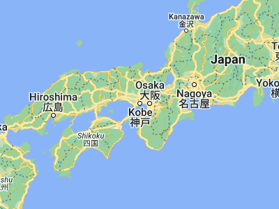 Map showing location of Kōbe (34.6913, 135.183)