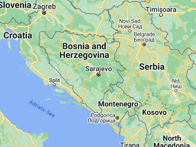 Map showing location of Kobilja Glava (43.88188, 18.38864)
