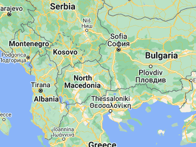 Map showing location of Kochani (41.91639, 22.41278)