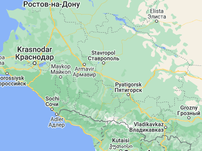 Map showing location of Kochubeyevskoye (44.64417, 41.84528)