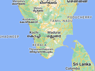 Map showing location of Kodaikānāl (10.23925, 77.48932)