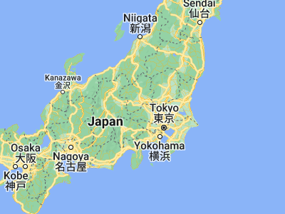 Map showing location of Kodama (36.18333, 139.13333)