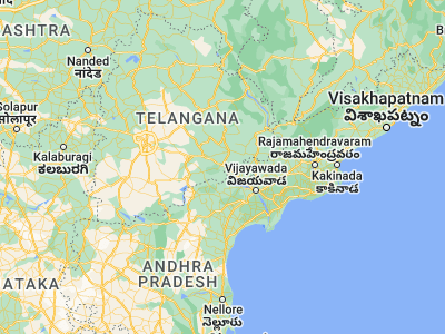Map showing location of Kodār (16.98333, 79.96667)