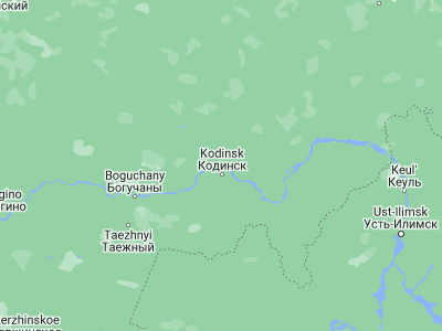 Map showing location of Kodinsk (58.68806, 99.18444)