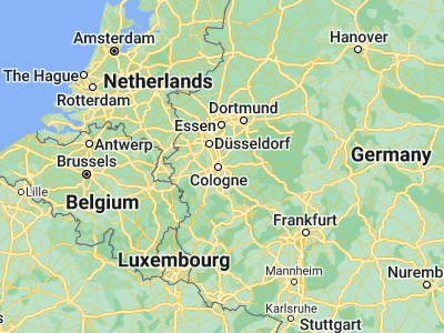 Map showing location of Köln-Mülheim (50.9631, 7.00488)