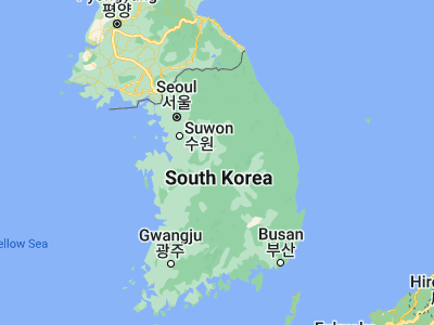 Map showing location of Koesan (36.81083, 127.79472)