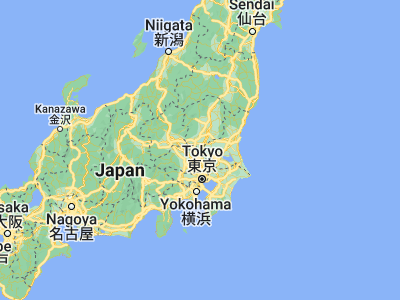 Map showing location of Koga (36.18333, 139.71667)