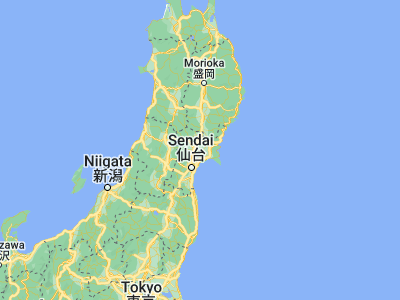 Map showing location of Kogota (38.55, 141.05)