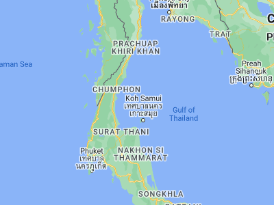 Map showing location of Koh Tao (10.09808, 99.83809)