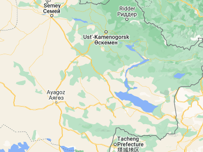 Map showing location of Kokpekty (48.75, 82.4)