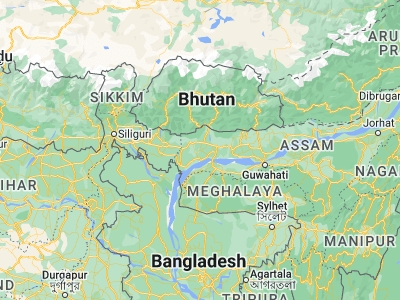 Map showing location of Kokrajhar (26.40107, 90.27286)