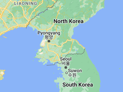Map showing location of Koksan (38.78194, 126.66639)