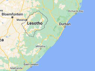 Map showing location of Kokstad (-30.54723, 29.42412)