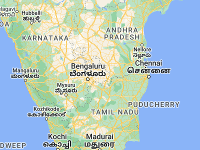 Map showing location of Kolār (13.13333, 78.13333)