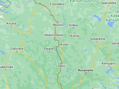Map showing location of Kolari (67.33047, 23.77785)