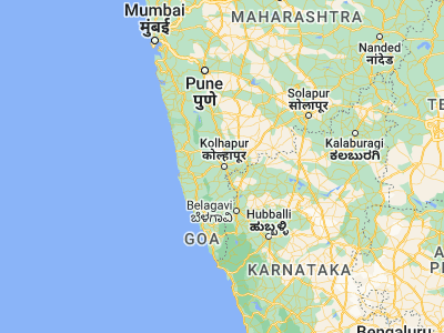 Map showing location of Kolhāpur (16.7, 74.21667)