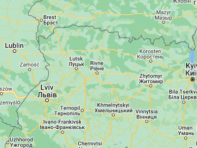 Map showing location of Kolodenka (50.58561, 26.31601)