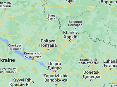 Map showing location of Kolomak (49.83986, 35.30442)