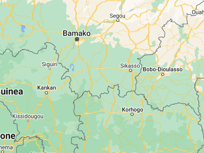 Map showing location of Kolondiéba (11.0882, -6.8926)
