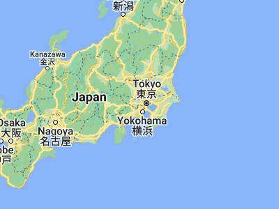 Map showing location of Komae (35.63639, 139.57444)