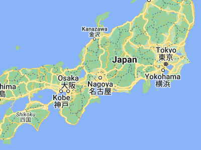 Map showing location of Komaki (35.28333, 136.91667)